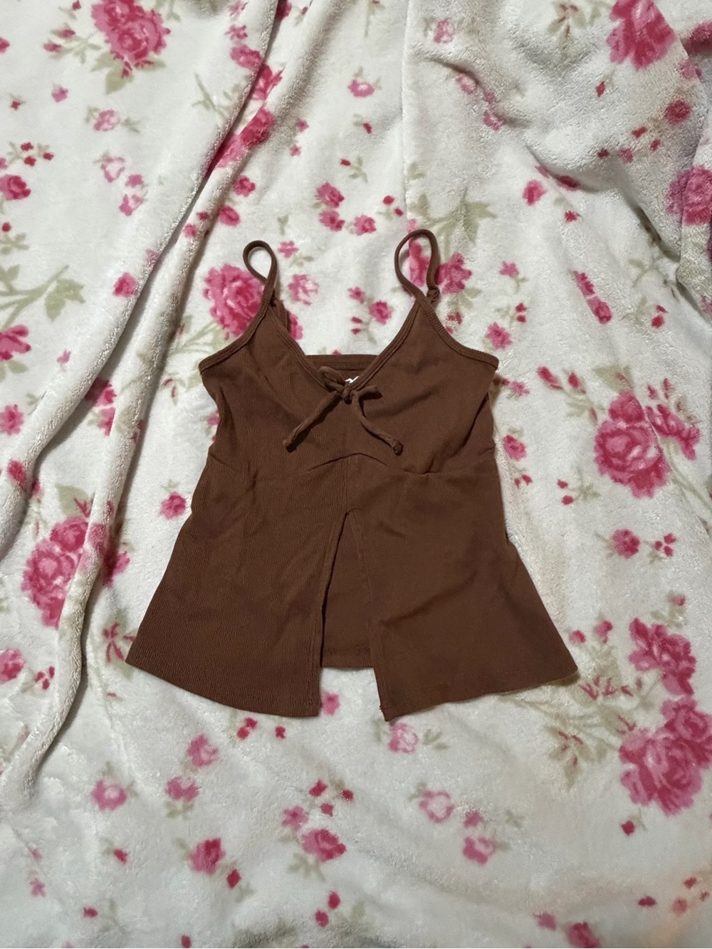Hollister Brown Spaghetti-Strap Tie-Front Camisole